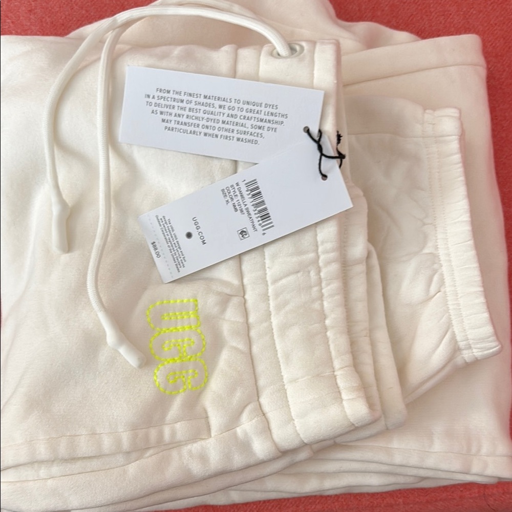 UGG Cream Track Pants Soft Cotton Joggers